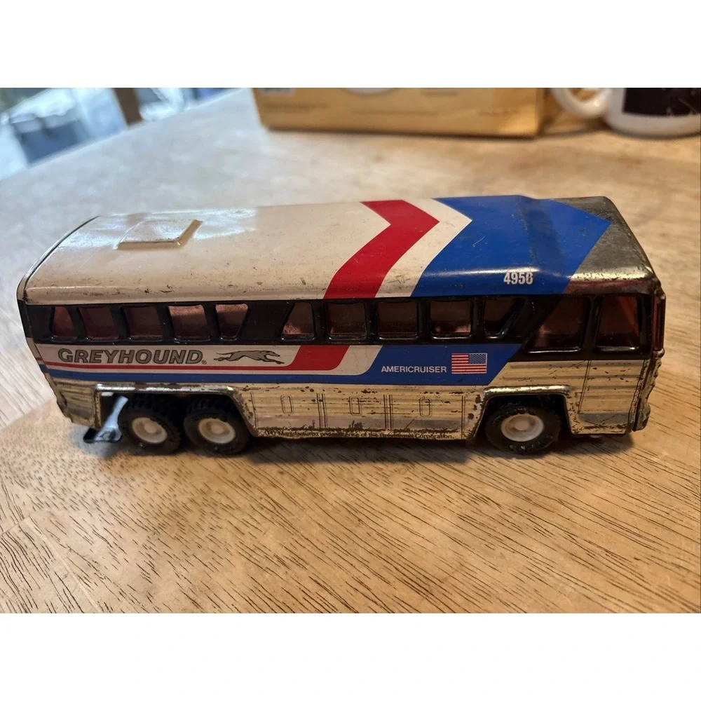 Buddy L Greyhound Bus 4950 Americruiser Tin Made in Japan 1979 Vintage Toy
